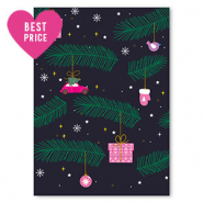 Kaartjes voor sieraden Christmas Dark blue-pink