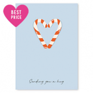 Kaartjes voor sieraden "Sending you a hug" Light blue