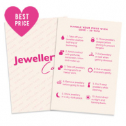 BY31&reg; Kaartjes voor sieraden "Jewellery care" Engels Off white-pink