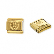 Italian charms losse schakels van Stainless steel Roestvrij staal(RVS) Yin & Yang Gold