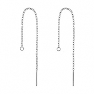 Oorbellen van Stainless steel Roestvrij staal (RVS) oorstekers Silver