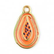 Bedels van Stainless steel Roestvrij staal (RVS) papaya Coral orange-green