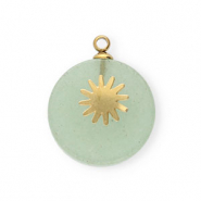 Bedels van Stainless steel Roestvrij staal (RVS) zon Gold-green ash