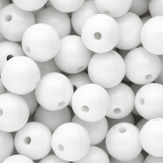 14 mm kralen van DQ acryl shiny Snow white 11-0602 TCX