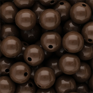 12 mm kralen van DQ acryl shiny Cappuccino brown 19-1220 TCX