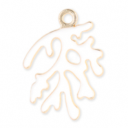 Metaal bedels coral Gold-white