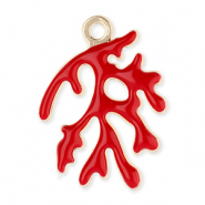 Metaal bedels coral Gold-red