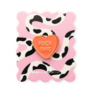 BY31&reg; Kaartje met pin "Fuck this" Light pink-black-white-coral-gold
