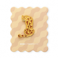BY31&reg; Kaartje met pin leopard Beige-brown-red-gold