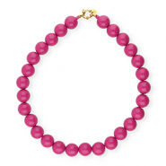 BY31&reg; kettingen van 16mm acryl kralen shiny Rose violet 17-2624 TCX-gold
