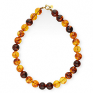 BY31&reg; kettingen van 16mm acryl kralen shiny Amber brown-gold