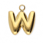 Bedels van Stainless steel Roestvrij staal (RVS) letter W Gold