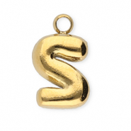 Bedels van Stainless steel Roestvrij staal (RVS) letter S Gold