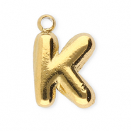 Bedels van Stainless steel Roestvrij staal (RVS) letter K Gold