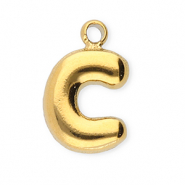 Bedels van Stainless steel Roestvrij staal (RVS) letter C Gold