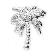 Bedels van Stainless steel Roestvrij staal (RVS) palmtree Silver-transparent