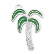 Bedels van Stainless steel Roestvrij staal (RVS) palmtree Silver-dark green