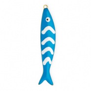 Bedels van Stainless steel Roestvrij staal (RVS) fish Gold-blue-white