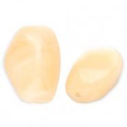 Kralen van acryl rectangle Vanilla yellow-marble