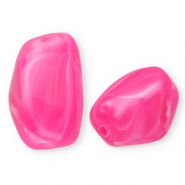 Kralen van acryl rectangle Fuchsia-marble