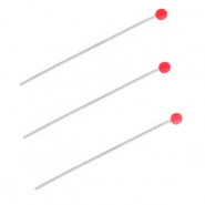 BY31&reg; Benodigdheden van Stainless steel Roestvrij staal (RVS) nietstiften with ball 35mm Silver-red