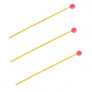 BY31&reg; Benodigdheden van Stainless steel Roestvrij staal (RVS) nietstiften with ball 35mm Gold-magenta pink
