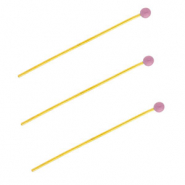 BY31&reg; Benodigdheden van Stainless steel Roestvrij staal (RVS) nietstiften with ball 35mm Gold-lavender purple