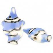 Keramiek kraal clownfish Blue-off white-black