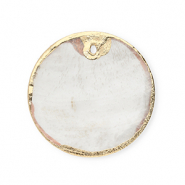 Schelp hanger special round Off white-gold