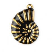 Bedels van Stainless steel Roestvrij staal (RVS) enamel shell Gold-black