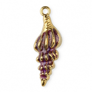 Bedels van Stainless steel Roestvrij staal (RVS) enamel shell Gold-purple