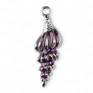 Bedels van Stainless steel Roestvrij staal (RVS) enamel shell Silver-purple