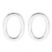 BY31&reg; Oorbellen van Stainless steel Roestvrij staal (RVS) oorstekers oval Silver