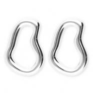 BY31&reg; Oorbellen van Stainless steel Roestvrij staal (RVS) oorstekers irregular Silver