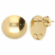 BY31&reg; Benodigdheden van Stainless steel Roestvrij staal (RVS) oorbellen&nbsp;/&nbsp;oorstekers round with loop Gold