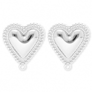 BY31&reg; Benodigdheden van Stainless steel Roestvrij staal (RVS) oorbellen&nbsp;/&nbsp;oorstekers heart with loop Silver