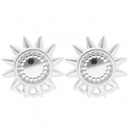 BY31&reg; Benodigdheden van Stainless steel Roestvrij staal (RVS) oorbellen&nbsp;/&nbsp;oorstekers sun with 3 loops Silver