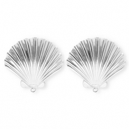 BY31&reg; Benodigdheden van Stainless steel Roestvrij staal (RVS) oorbellen&nbsp;/&nbsp;oorstekers shell with loop Silver