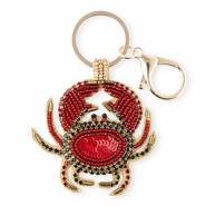 Sleutelhangers crab Gold-silverlined red-black