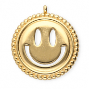 BY31&reg; Bedels van Stainless steel Roestvrij staal (RVS) smiley Gold