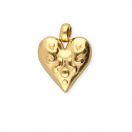 BY31&reg; Bedels van Stainless steel Roestvrij staal (RVS) heart Gold