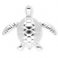Statement broches van Stainless steel Roestvrij staal (RVS) turtle Silver