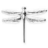 Statement broches van Stainless steel Roestvrij staal (RVS) dragonfly Silver