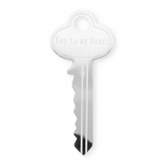 Statement broches van Stainless steel Roestvrij staal (RVS) key ''Key to my heart'' Silver