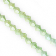 Top bicone facet kralen 6mm Multicolour green-AB coating