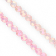 Facet kralen top quality round 6mm Pink-AB coating