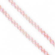 Top bicone facet kralen 4mm Light pink-AB coating