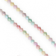 Top bicone facet kralen 4mm Multicolour pastel-AB coating