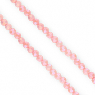 Facet kralen top quality round 4mm Dusty pink-AB coating