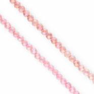 Facet kralen top quality round 4mm Azalea pink-AB coating